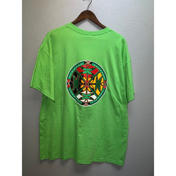 Vintage American Indian Shirt Research Education Alliance Green Graphic Tee 2XL - Picture 6 of 10